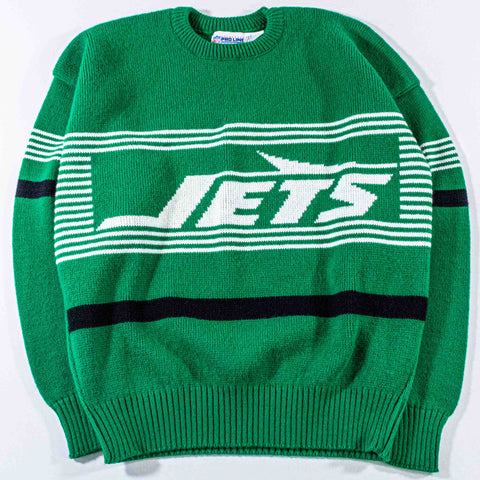 New York Jets Logo Cliff Engle Pro Line Striped Sweater