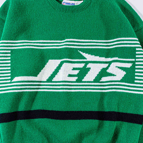 New York Jets Logo Cliff Engle Pro Line Striped Sweater