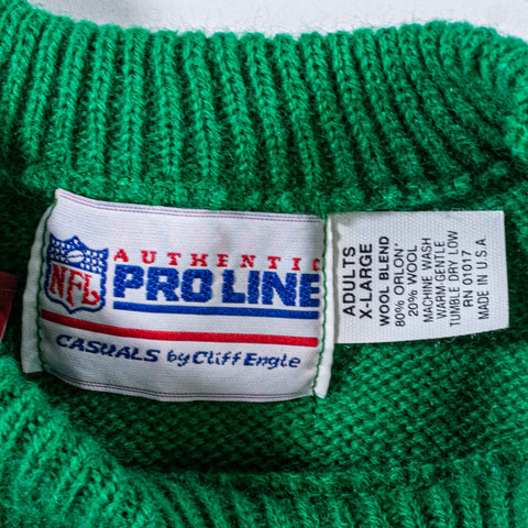 New York Jets Logo Cliff Engle Pro Line Striped Sweater