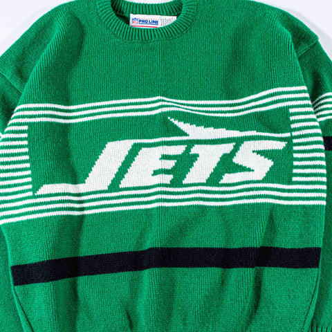 New York Jets Logo Cliff Engle Pro Line Striped Sweater