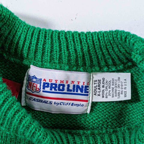 New York Jets Logo Cliff Engle Pro Line Striped Sweater