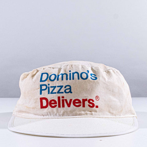 Dominos Pizza Delivery Painters Cap Hat Stretch Fit Distressed