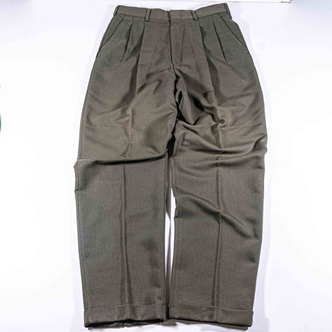 Yves Saint Laurent Pour Homme Pleated Trousers Polyester Rayon Blend