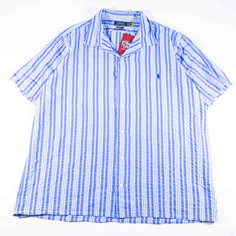 Polo Ralph Lauren Seersucker Striped Loop Collar Camp Shirt
