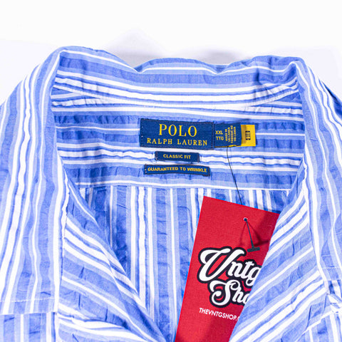 Polo Ralph Lauren Seersucker Striped Loop Collar Camp Shirt