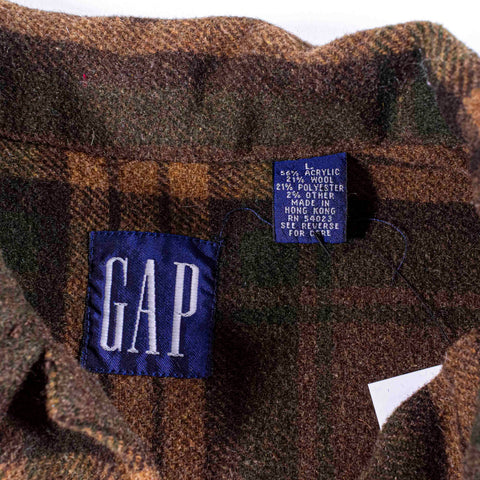 GAP Wool Blend Flannel Shacket Shirt Jacket
