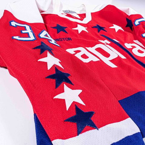 Washington Capitals CCM Center Ice Maska Air Knit Jersey Al Iafrate Fight Strap Big Block