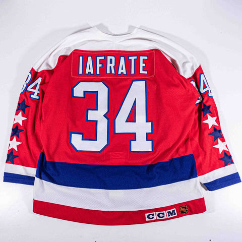 Washington Capitals CCM Center Ice Maska Air Knit Jersey Al Iafrate Fight Strap Big Block