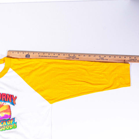I'm So Horny Even The Crack of Dawn Looks Good T-Shirt Hanes Poly Cotton Raglan