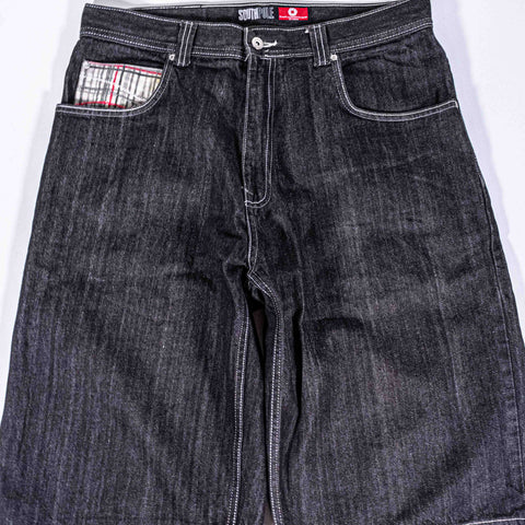 SouthPole Red Tab Embroidered Jean Shorts Jorts