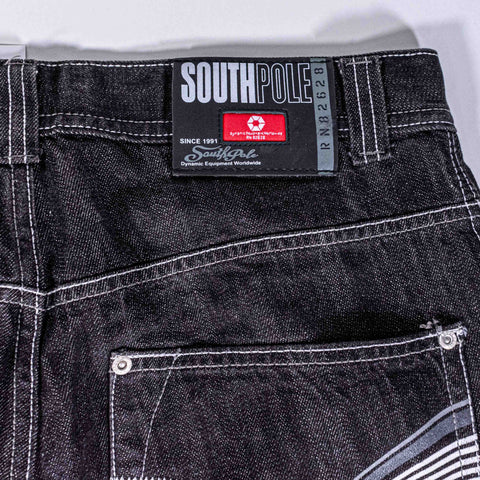 SouthPole Red Tab Embroidered Jean Shorts Jorts