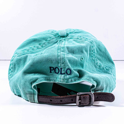Polo Ralph Lauren Pony Leather Strapback Hat Sun Faded