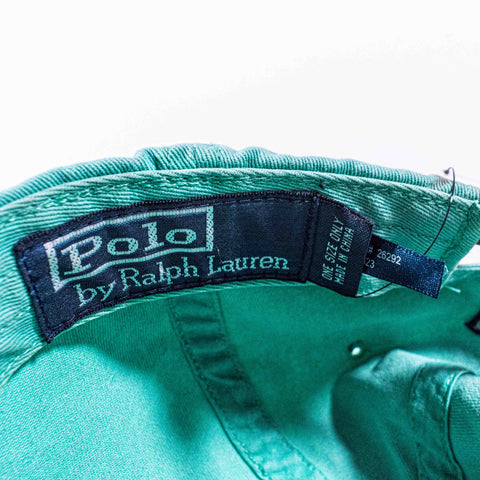 Polo Ralph Lauren Pony Leather Strapback Hat Sun Faded