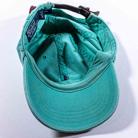 Polo Ralph Lauren Pony Leather Strapback Hat Sun Faded