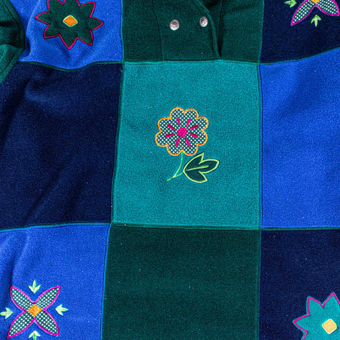 FILA Floral Embroidered Fleece Pullover Made in Italy