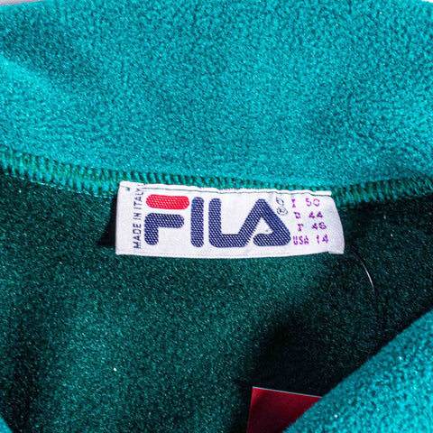 FILA Floral Embroidered Fleece Pullover Made in Italy