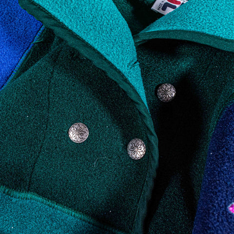 FILA Floral Embroidered Fleece Pullover Made in Italy