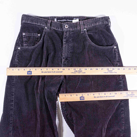 Levis Silvertab Straight Loose Corduroy Pants Faded Black