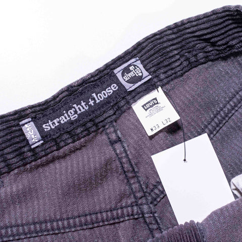 Levis Silvertab Straight Loose Corduroy Pants Faded Black