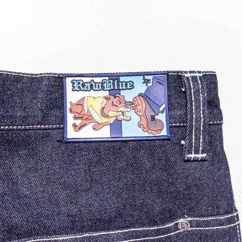Raw Blue Embroidered Denim Suit Jacket Jeans Hip Hop