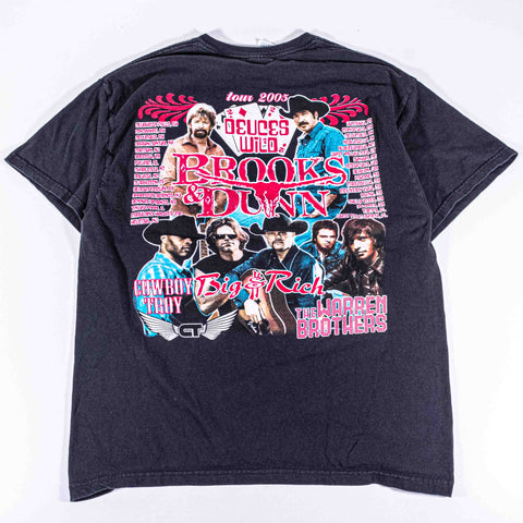 Brooks & Dunn Deuces Wild Tour 2005 T-Shirt Big & Rich Warren Brothers