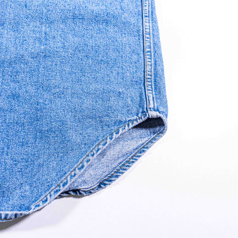 GAP Pearl Snap Denim Sleeveless Shirt Sawtooth