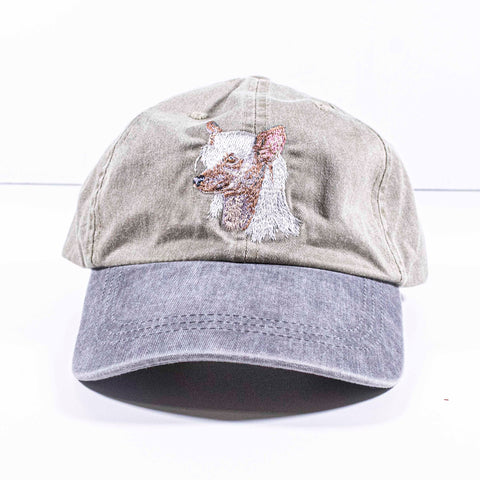 Dog Embroidered Adjustable Hat Sun Faded