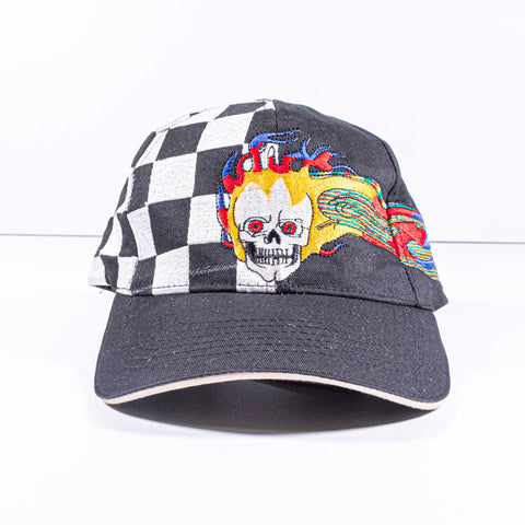 Speed Demon Skull Flame Race Adjustable Hat