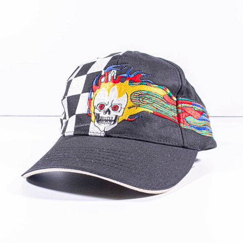 Speed Demon Skull Flame Race Adjustable Hat