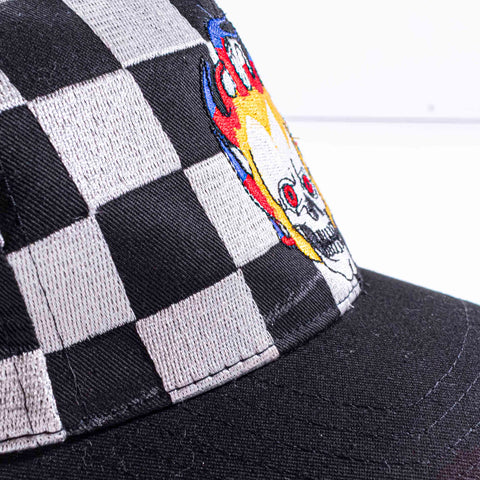 Speed Demon Skull Flame Race Adjustable Hat