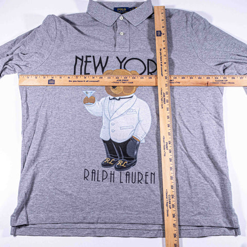 Polo Ralph Lauren Bear New York Cocktail Polo Shirt Long Sleeve