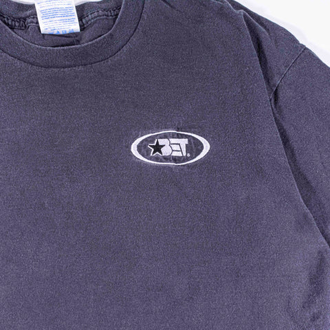 BET Logo Black Entertainment Television Promo T-Shirt Sun Faded