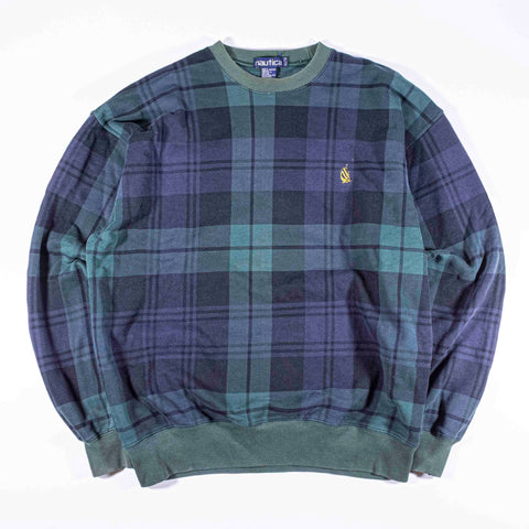 Nautica Tartan Plaid Logo Sweatshirt