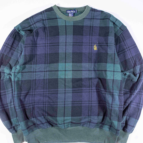 Nautica Tartan Plaid Logo Sweatshirt