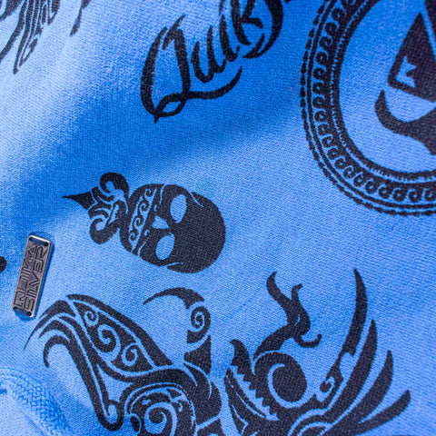 QuikSilver Surf AOP Skull Zip Hoodie Sweatshirt