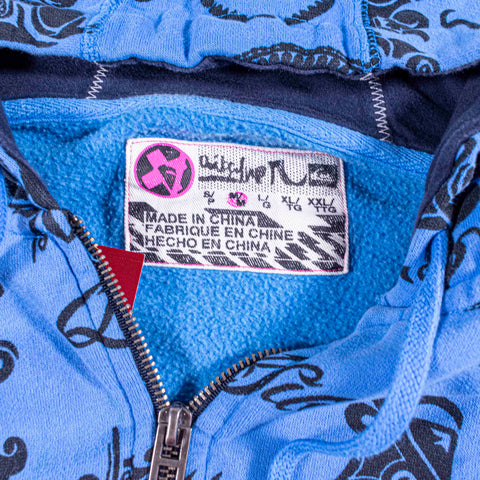 QuikSilver Surf AOP Skull Zip Hoodie Sweatshirt