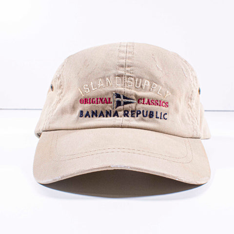 Banana Republic Island Supply Leather Strapback Hat Paint Splatter Made in USA