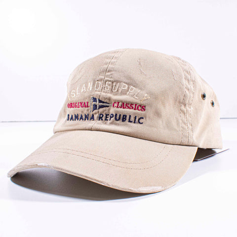 Banana Republic Island Supply Leather Strapback Hat Paint Splatter Made in USA