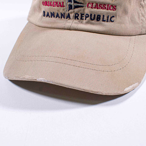 Banana Republic Island Supply Leather Strapback Hat Paint Splatter Made in USA