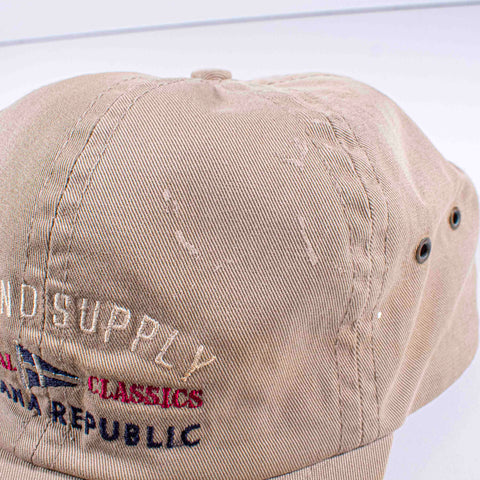Banana Republic Island Supply Leather Strapback Hat Paint Splatter Made in USA
