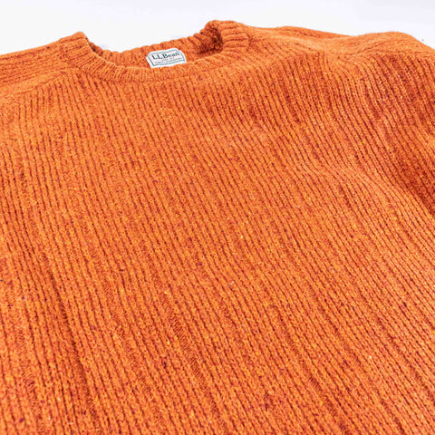 LL Bean Shetland Wool Sweater Elbow Patches