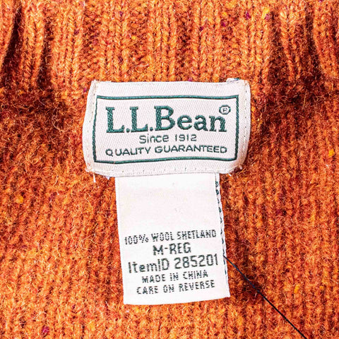 LL Bean Shetland Wool Sweater Elbow Patches