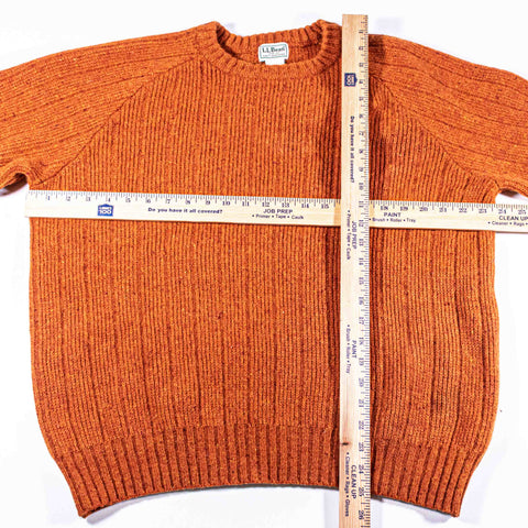 LL Bean Shetland Wool Sweater Elbow Patches