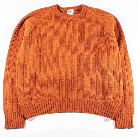 LL Bean Shetland Wool Sweater Elbow Patches