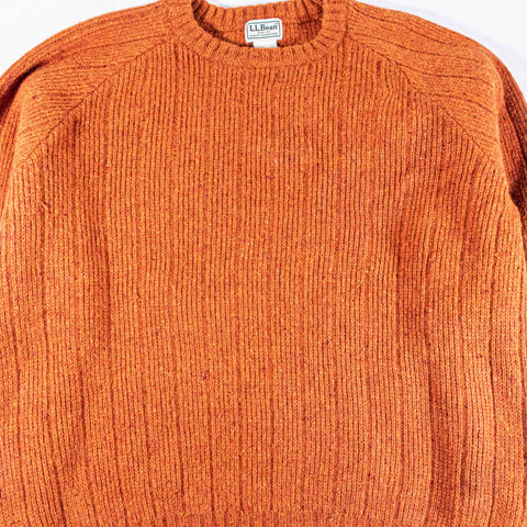 LL Bean Shetland Wool Sweater Elbow Patches