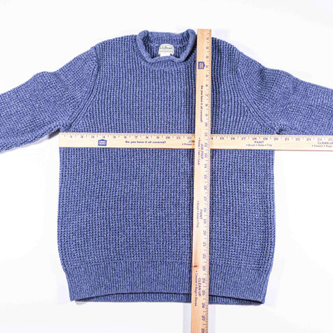 LL Bean Fisherman Organic Waffle Rollneck Crew Sweater