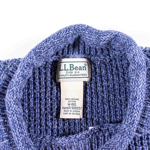 LL Bean Fisherman Organic Waffle Rollneck Crew Sweater