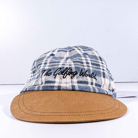 The Golfing World Long Brim Plaid Hat Dunlop Head Wear Made in Japan