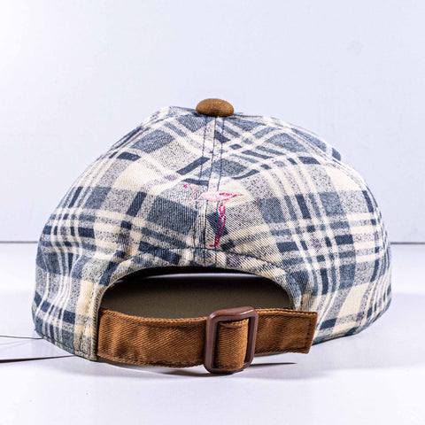 The Golfing World Long Brim Plaid Hat Dunlop Head Wear Made in Japan