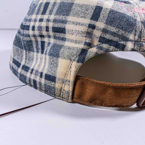 The Golfing World Long Brim Plaid Hat Dunlop Head Wear Made in Japan